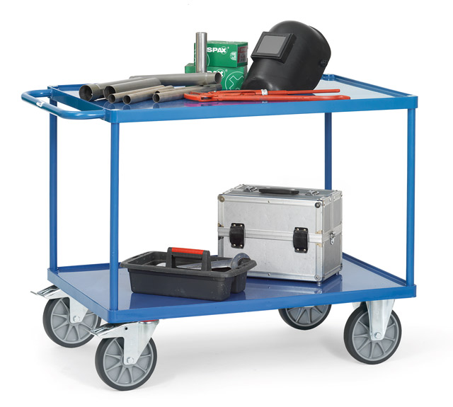 fetra® 2403W Tischwagen mit Wanne - 2 Etagen - Metall 